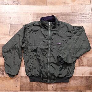 Vintage Patagonia Fleece-Lined Bomber Jacket – Size M Green– Made in USA